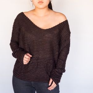Free People Striped Slouchy Sweater